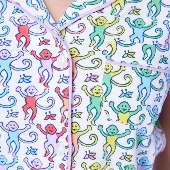 Roller Rabbit Disco Monkey Polo PJ Set - Picture 3 of 4